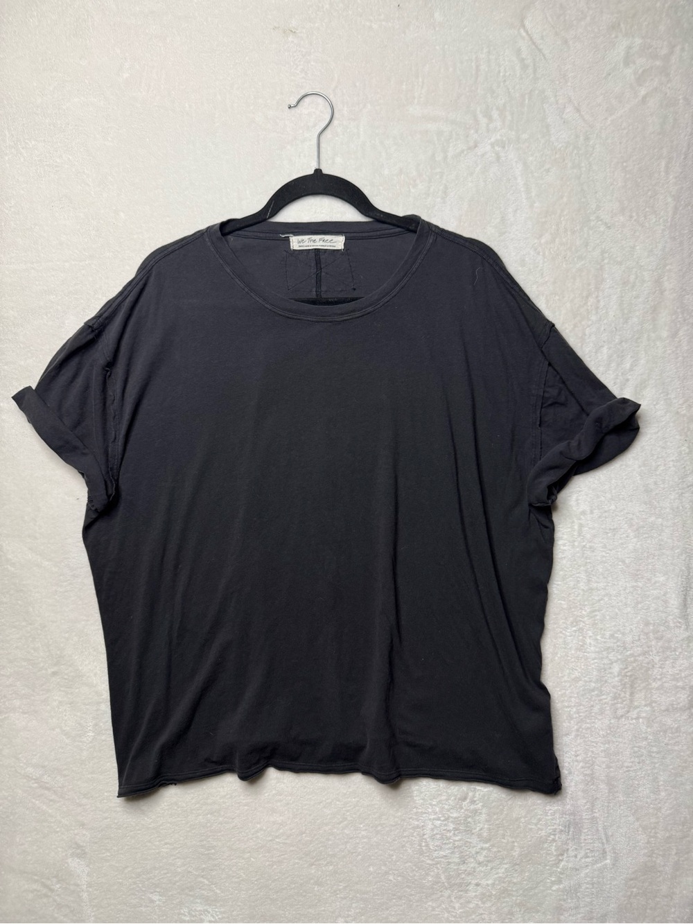 We The Free Next Level Boat Neck Tee Black Short Sleeve T-shirt Medium Cotton